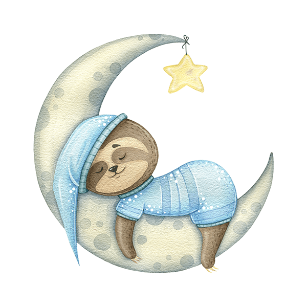 Vinilos Infantiles: Perezoso Duerme sobre la Luna