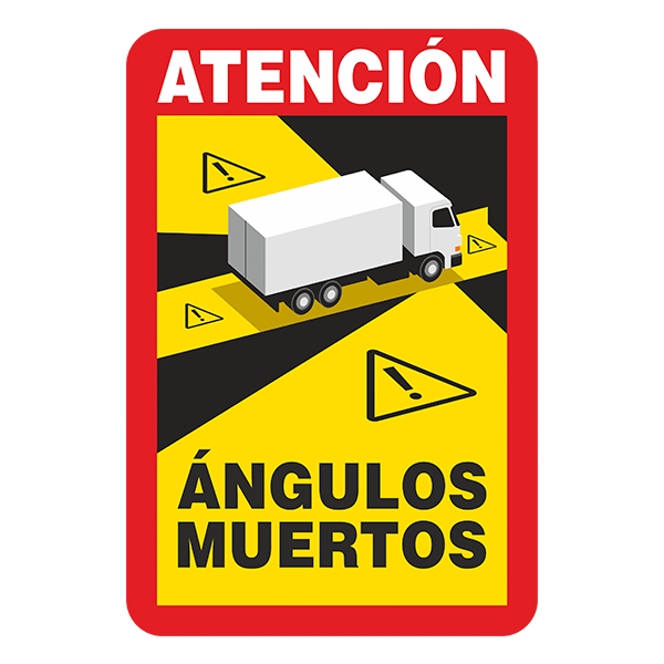 Pegatinas: Atención Ángulos Muertos para Camión en Español