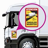 Pegatinas: Atención Ángulos Muertos para Camión en Español 4