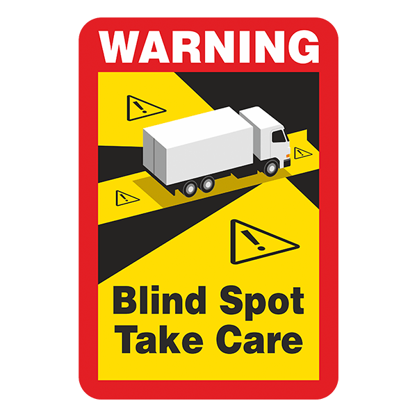 Pegatinas: Warning, Blind Spot Take Care Camión