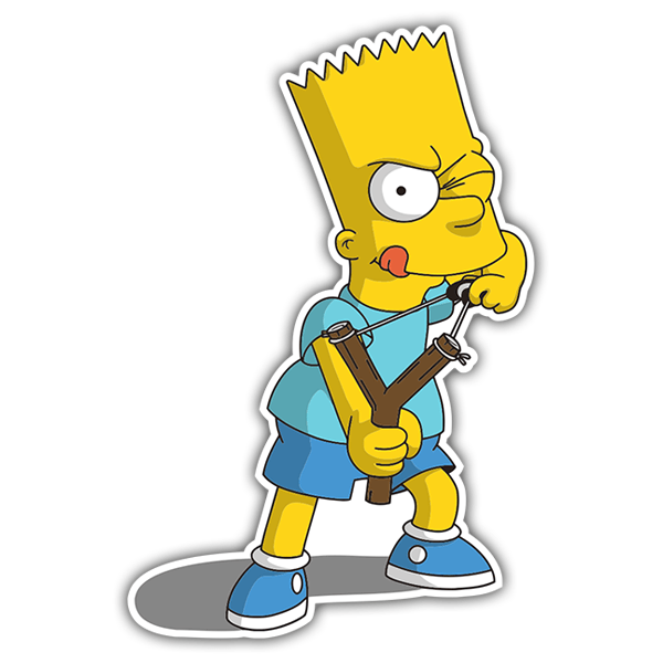 Pegatinas: Bart Simpson con tirachinas