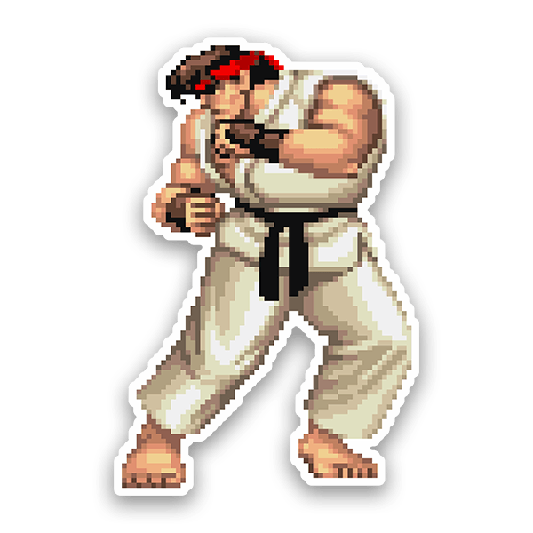 Pegatinas: Street Fighter Ryu Pixel 16 Bits