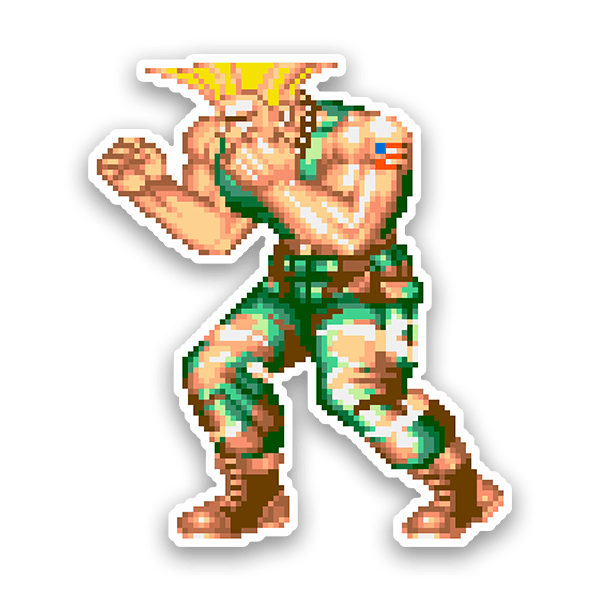 Pegatinas: Street Fighter Guile Pixel 16 Bits