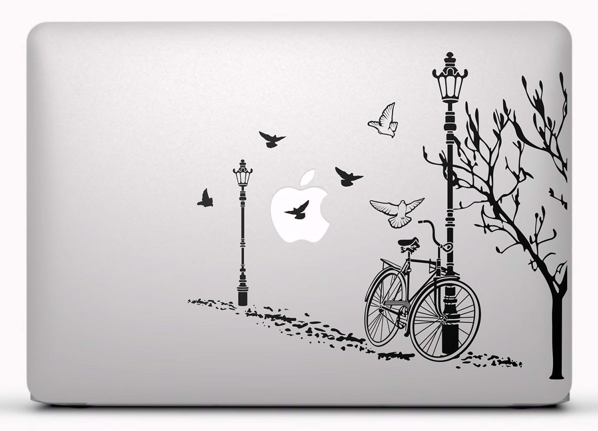 Pegatinas: Bicicleta y Farola en Otoño para Mac