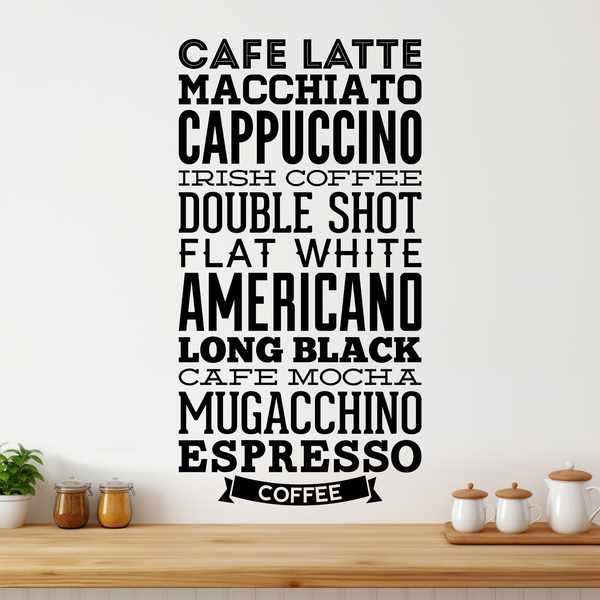 Tipos de café Cocinas con vinil