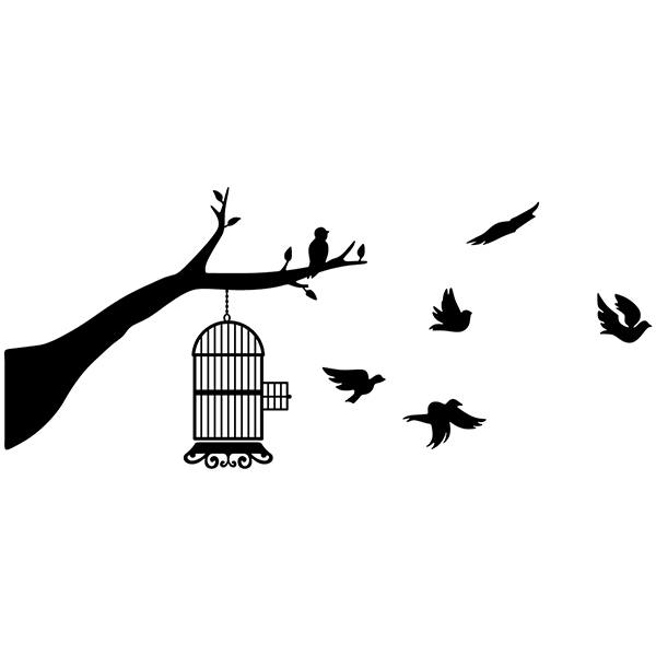 Vinilos Decorativos: Pájaros fuera de la jaula