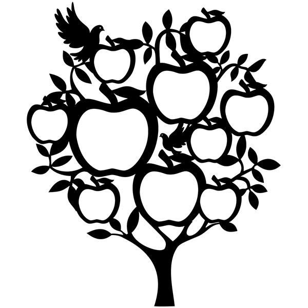 Vinilos Decorativos: Árbol Genealógico con Manzanas