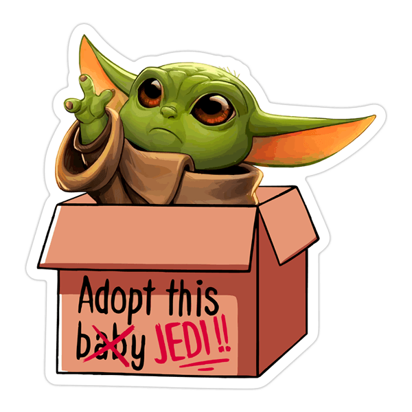 Vinilos Decorativos: Baby Yoda adoptame