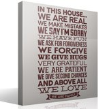 Vinilos Decorativos: In this house we are real... 3