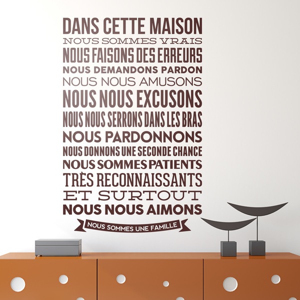 Vinilos Decorativos: Dans cette maison nous sommes vrais