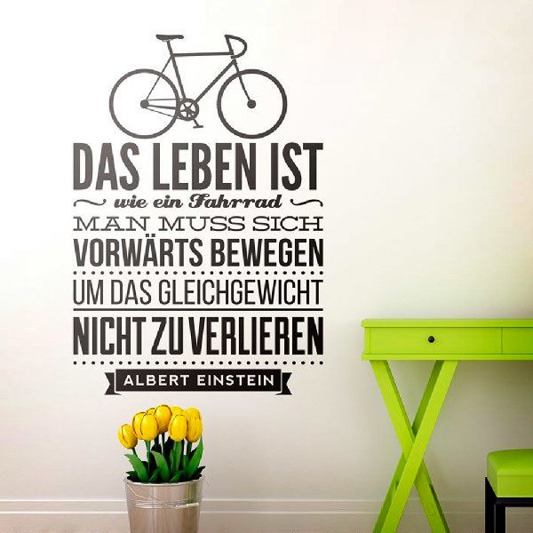 Vinilos Decorativos: Das leben ist wie ein fahrrad