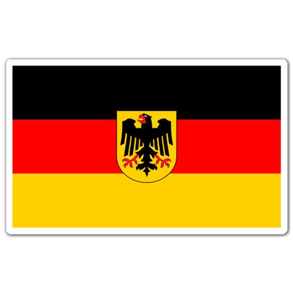 Pegatinas: Bandera de Alemania con escudo
