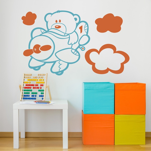Vinilos Infantiles: Aviador multicolor