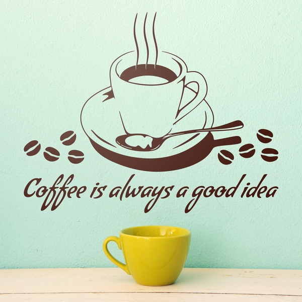 🥇 Vinilos y pegatinas cocinas frase all you need is coffee 🥇