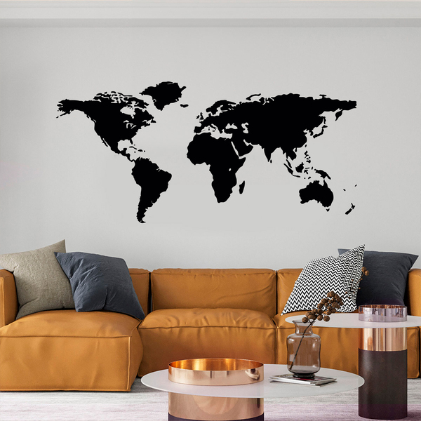 Vinilos Decorativos: Mapamundi - Silueta mapa del mundo