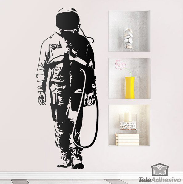 Vinilos Decorativos: Graffiti Astronauta de Banksy