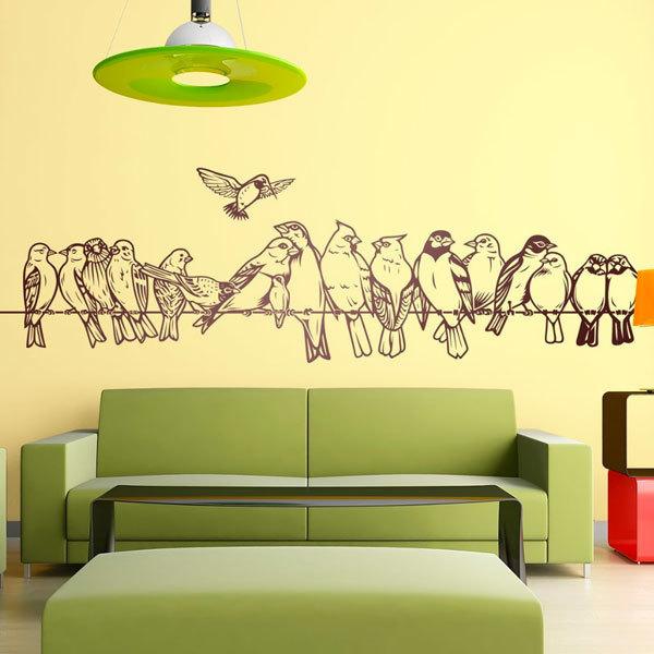 Vinilos Decorativos: Pájaros sobre el cable