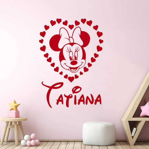 Vinilos Infantiles: Corazón personalizado de Minnie