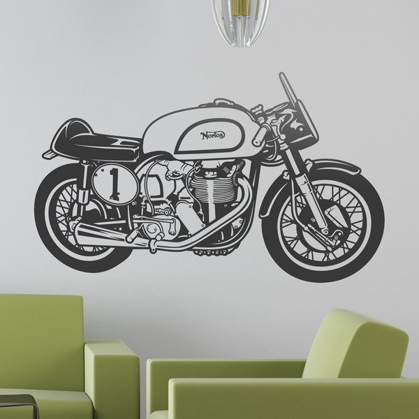 Vinilos Decorativos: Motocicleta clásica Norton Manx