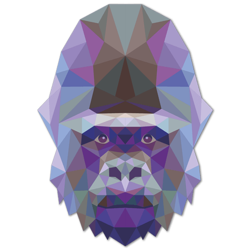 Vinilos Decorativos: Cabeza de gorila origami