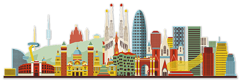 Vinilos Decorativos: Skyline Barcelona Color 2