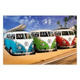 Vinilos Decorativos: 3 furgonetas Volkswagen Hippie 4