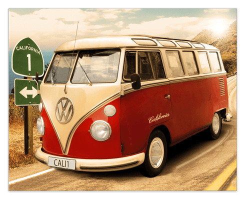 Vinilos Decorativos: Póster adhesivo furgo Volkswagen California
