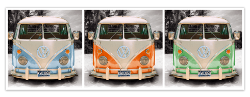 Vinilos Decorativos: 3 Volkswagen T1 (kombi)