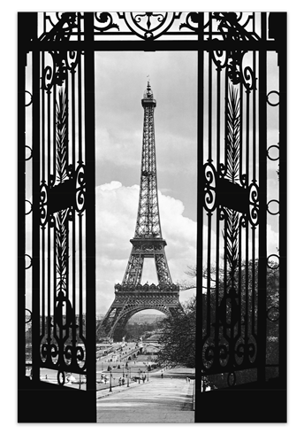 Vinilos Decorativos: Póster adhesivo puerta y torre Eiffel