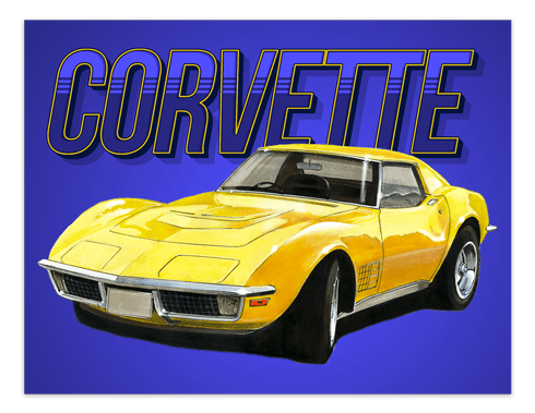 Vinilos Decorativos: Póster adhesivo Corvette C3