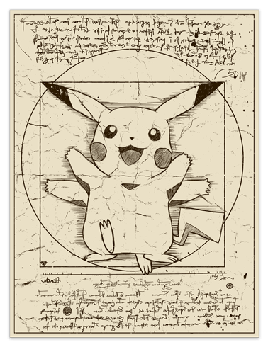 Vinilos Decorativos: Póster adhesivo Pikachu Vitruvio