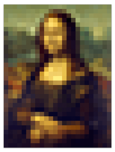 Vinilos Decorativos: Póster adhesivo Mona Lisa Gioconda Pixel