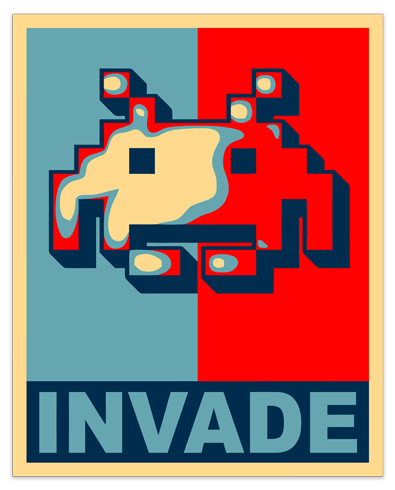 Vinilos Decorativos: Invader Obama Style