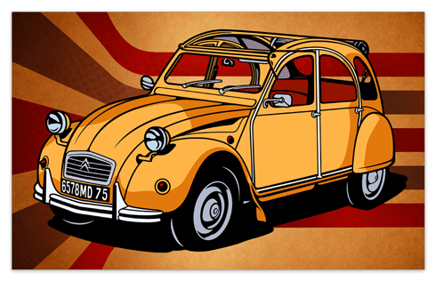 Vinilos Decorativos: Póster adhesivo Citroën 2CV