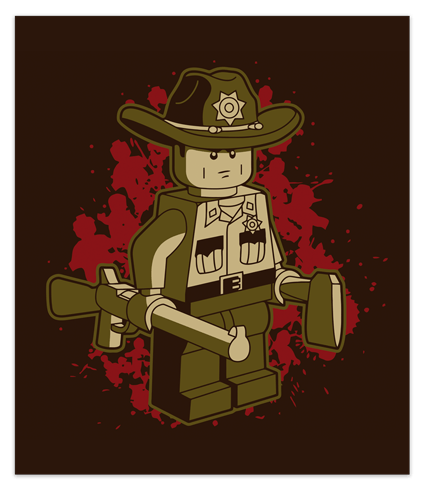 Vinilos Decorativos: Póster adhesivo Rick Grimes Lego