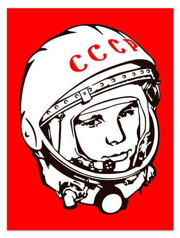Vinilos Decorativos: Póster adhesivo Astronauta Yuri Gagarin