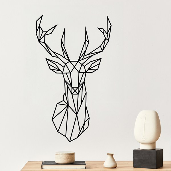 Vinilos Decorativos: Origami geométrico cabeza de ciervo