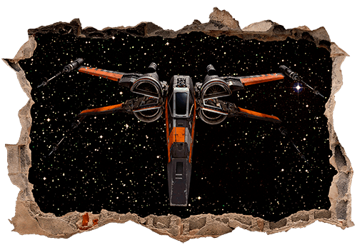 Vinilos Decorativos: Agujero X-Wing Starfighter - Poe Dameron