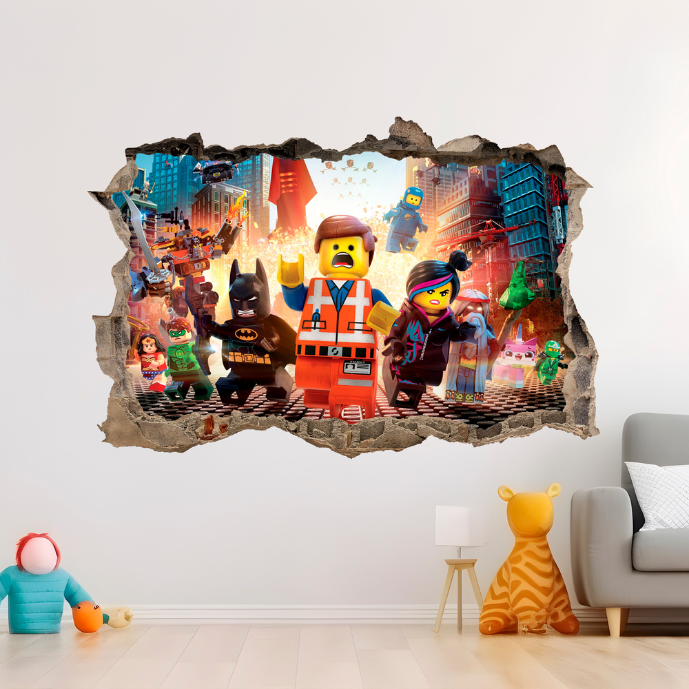 Vinilo decorativo infantil Lego, personajes en la ciudad