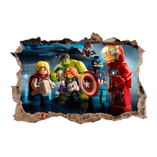 Vinilos Infantiles: Lego, reunión de superhéroes