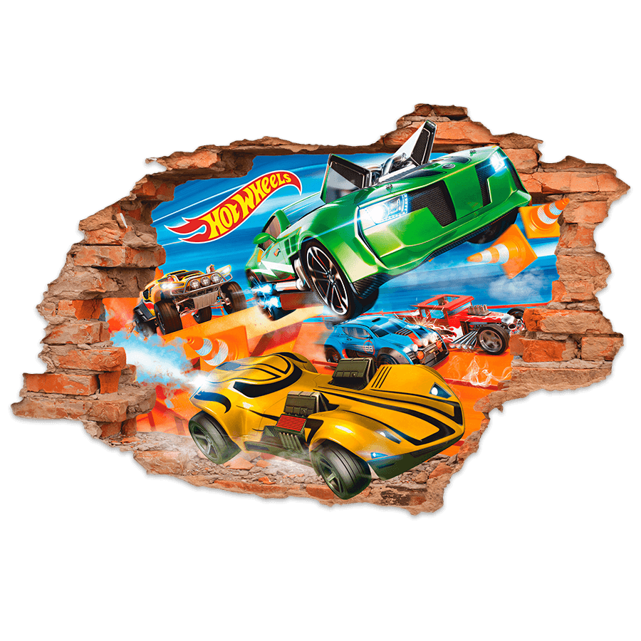 Vinilos Infantiles: Agujero de pared Hot Wheels