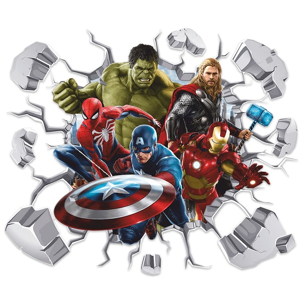 Vinilos Infantiles: Agujero de pared Avengers