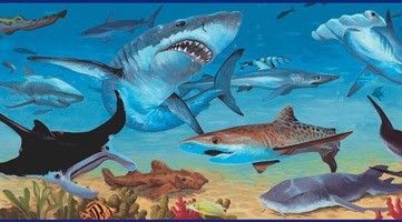 Vinilos Infantiles: Cenefa Tiburones
