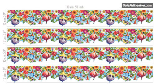 Vinilos Decorativos: Cenefa Flores silvestres
