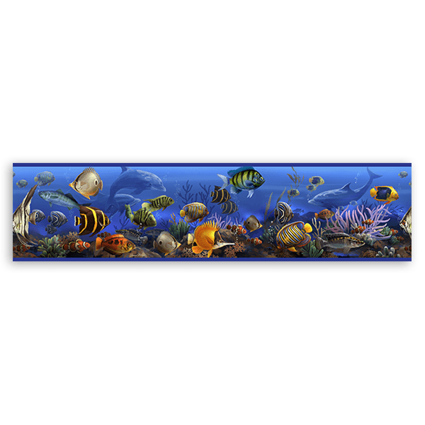 Vinilos Decorativos: Cenefa Peces mundo marino