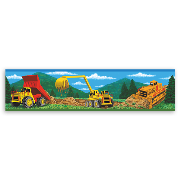 Vinilos Infantiles: Cenefa Máquinas de construcción