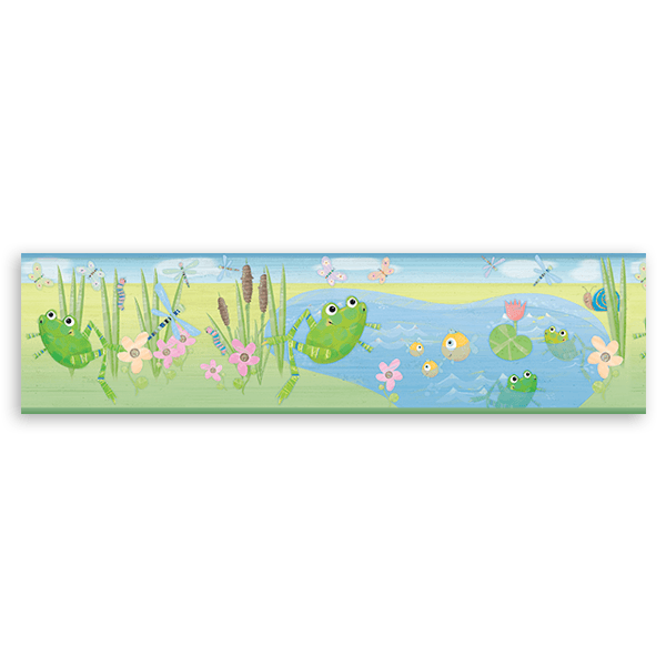 Vinilos Infantiles: Cenefa Estanque de Ranas