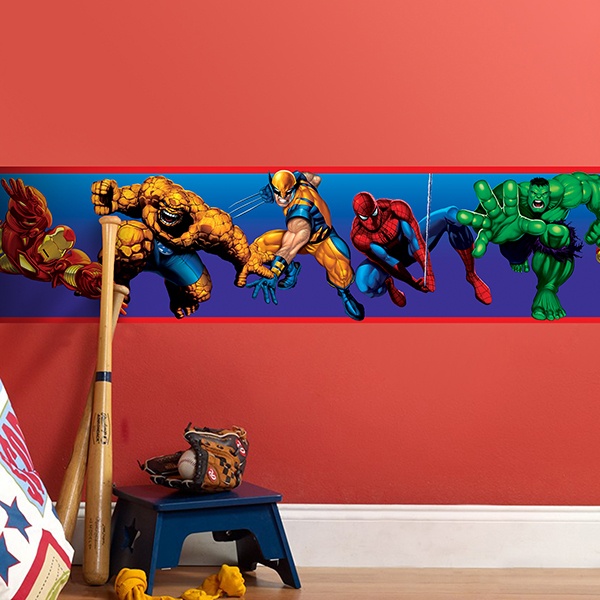 Cenefa adhesiva Héroes Marvel
