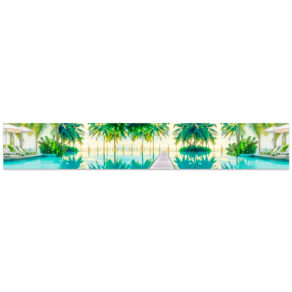 Vinilos Decorativos: Piscina con palmeras