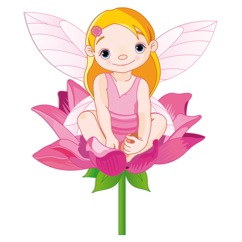 Vinilos Infantiles: Pequeña Hada en una flor